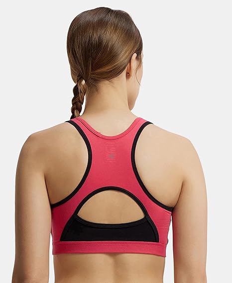 Jockey 1380 Women’s Cotton Active Bra – Wirefree Padded Racerback